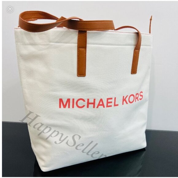 Michael Kors Tote Beach Bag Purse Handbag Carry On Shoulder Bag Logo Weekender - Picture 3 of 8